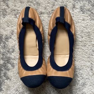 Leather JCrew Mika toe cap flats